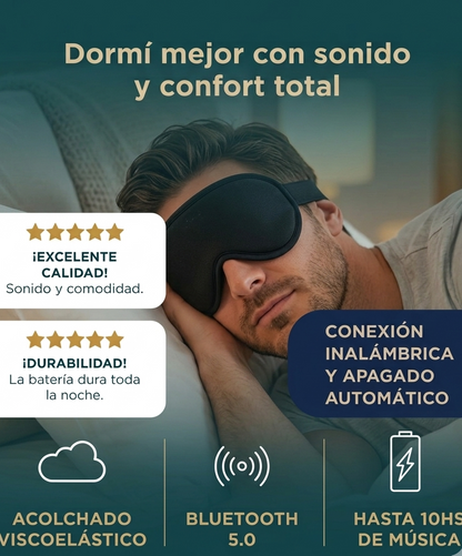 Aura Sleep antifaz sueño profundo mujer durmiendo